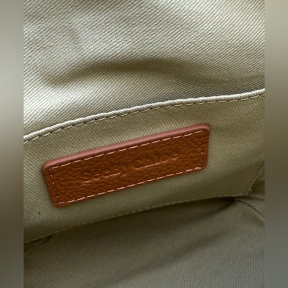 🆕 SEE BY CHLOE 🧿 NWT Vicki Bucket Bag, Caramello Leather & Suede - Picture 12 of 16